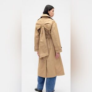 GAP X Sandy Liang Tan Trench Coat with Bow Accent